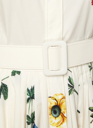 Detail View - Click To Enlarge - OSCAR DE LA RENTA - Floral print belted A-line midi dress
