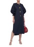 Figure View - Click To Enlarge - OSCAR DE LA RENTA - Floral button puff sleeve shirt dress