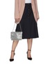 Figure View - Click To Enlarge - RODO - Abby' soft ruched woven lamé leather clutch