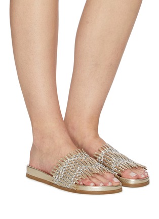 Figure View - Click To Enlarge - RODO - Mesh detail woven leather slides