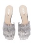 Detail View - Click To Enlarge - RODO - Mesh detail woven leather heeled mules