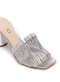 Detail View - Click To Enlarge - RODO - Mesh detail woven leather heeled mules