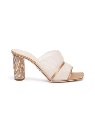 Main View - Click To Enlarge Main View - Click To Enlarge - RODO - Ruched mesh studded heel sandals