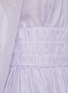 Detail View - Click To Enlarge - ZIMMERMANN - 'Luminous' Open Back Frill Collar Blouson Sleeve Linen Silk Blend Mini Dress