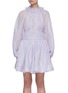 Main View - Click To Enlarge - ZIMMERMANN - 'Luminous' Open Back Frill Collar Blouson Sleeve Linen Silk Blend Mini Dress