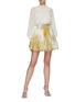 Figure View - Click To Enlarge - ZIMMERMANN - Wattle Graphic Print Linen Silk Blend Flip Skirt