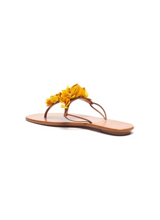  - AQUAZZURA -  ''Bougainvillea' Floral Appliqué Leather Thong Sandals