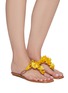 Figure View - Click To Enlarge - AQUAZZURA -  ''Bougainvillea' Floral Appliqué Leather Thong Sandals
