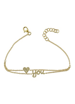 Main View - Click To Enlarge - LINEA - Love You' diamond 14k gold bracelet