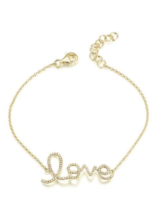 Main View - Click To Enlarge - LINEA - Love' diamond 14k gold bracelet
