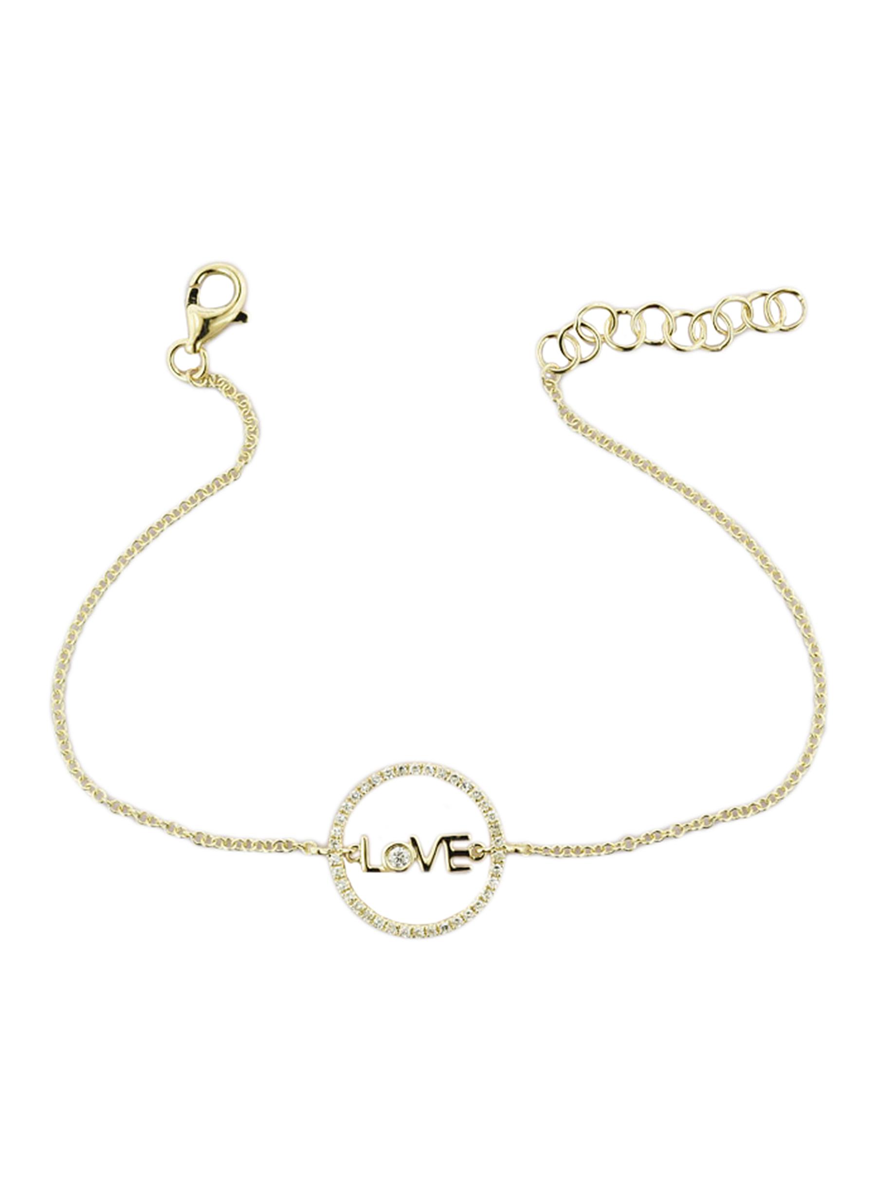 14k Gold Love Bracelet Gift for Women, Simple Gold Signature Bracelet,  Mother Love Gold Bracelet, Sister Handwriting Gold Word Bracelet - Etsy