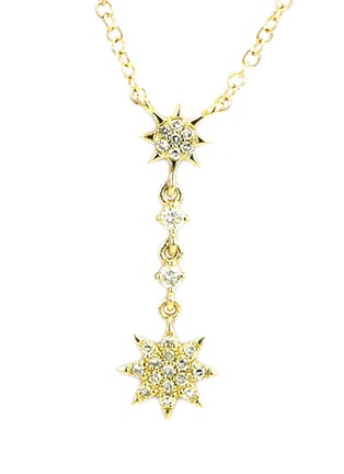 Main View - Click To Enlarge - LINEA - Burst' diamond 14k gold necklace