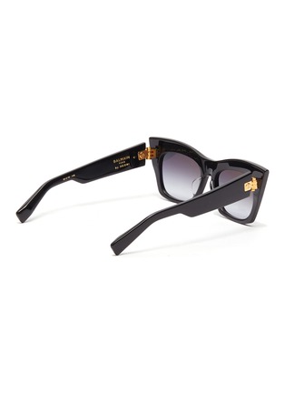 Figure View - Click To Enlarge - BALMAIN - B-II' Logo Plaque Temple Acetate Butterfly Frame Sunglasses