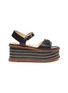 Main View - Click To Enlarge - GABRIELA HEARST - 'Hill' Buckle Detail Herringbone Stitch Wedge Leather Sandals