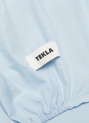 Detail View - Click To Enlarge - TEKLA - Organic Cotton Double Fitted Sheet – Sky blue