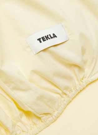 Detail View - Click To Enlarge - TEKLA - Organic cotton percale fitted sheet – Sun Bleached Yellow
