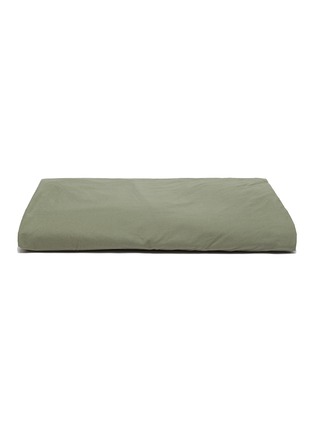 Main View - Click To Enlarge - TEKLA - Organic cotton percale fitted sheet – Olive Green