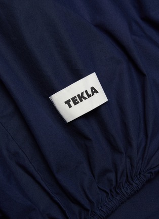 Detail View - Click To Enlarge - TEKLA - Organic Cotton Single Fitted Sheet – Dark Navy