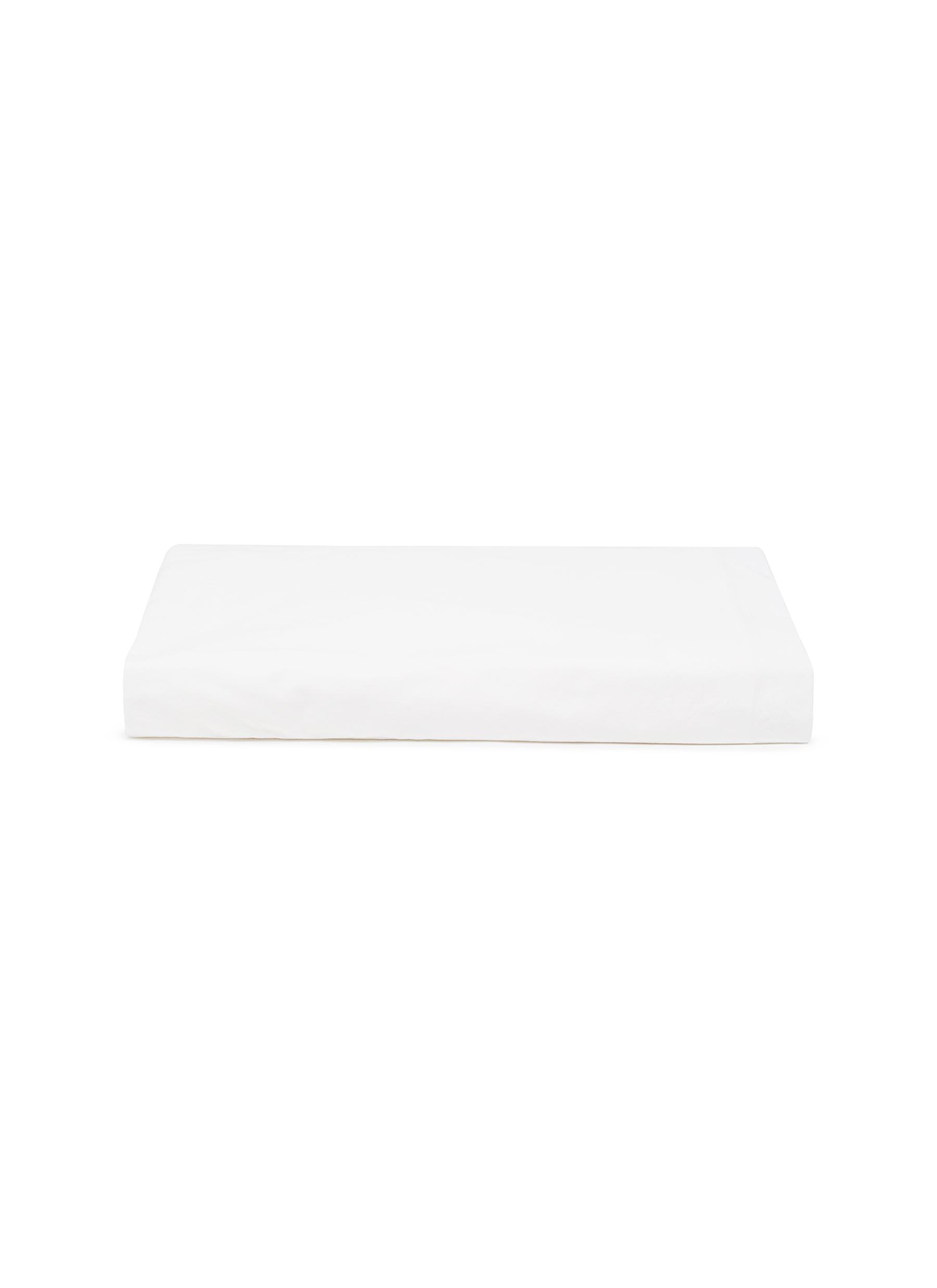 Organic cotton percale fitted sheet - Broken White
