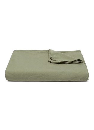 Main View - Click To Enlarge - TEKLA - King size organic cotton percale duvet cover – Olive