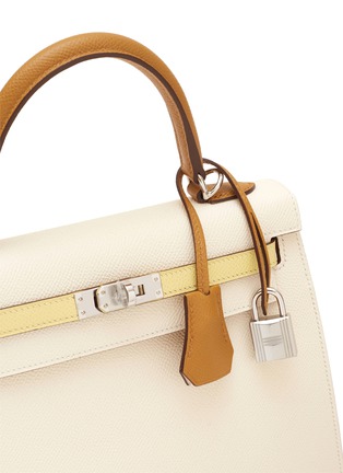 Detail View - Click To Enlarge - MAIA - Kelly 25cm Horseshoe Nata, Poussin and Sesame Epson leather bag