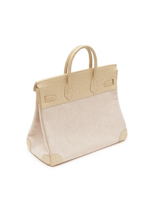 Figure View - Click To Enlarge - MAIA - Birkin HAC Ivory 32cm Ostrich leather  canvas bag
