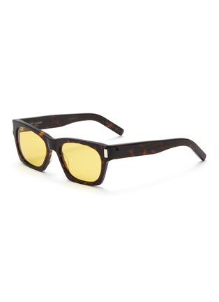 Main View - Click To Enlarge - SAINT LAURENT - 'SL 402' square tortoiseshell effect acetate frame sunglasses