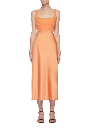 Main View - Click To Enlarge - C/MEO COLLECTIVE - 'Format' Square Neck Cut Out Detail Midi Dress