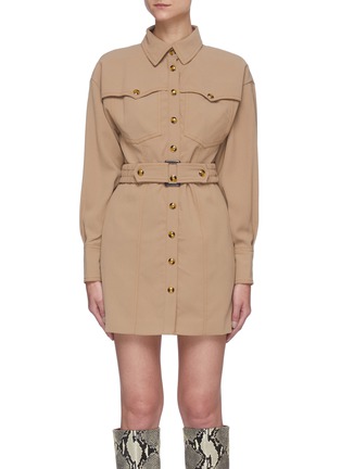 Main View - Click To Enlarge - C/MEO COLLECTIVE - 'Double Up' Belted Shirt Dress