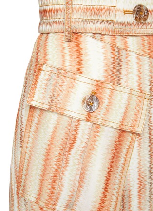 Detail View - Click To Enlarge - C/MEO COLLECTIVE - 'Worlds Collide' Belted Chevron Stripe Patch Pocket Skirt
