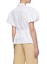 Back View - Click To Enlarge - C/MEO COLLECTIVE - 'Candor' Puff Short Sleeve Belted Cotton Shirt