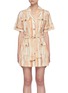 Main View - Click To Enlarge - C/MEO COLLECTIVE - 'Worlds Collide' Belted Chevron Stripe Patch Pocket Shirt Dress