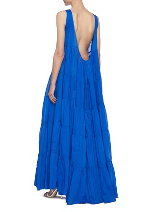 Back View - Click To Enlarge - KALITA - 'Calypso' Sleeveless Open Back Tiered Cotton Maxi Dress