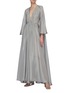 Figure View - Click To Enlarge - KALITA - 'Clemence' V Back Slit Ruched Front Silk Maxi Dress