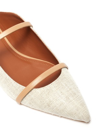 Detail View - Click To Enlarge - MALONE SOULIERS - Maureen' Double Thin Leather Strap Linen Mules