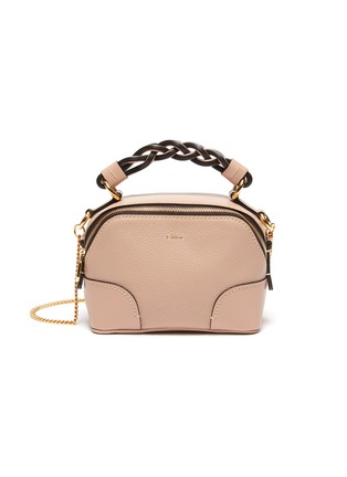 Main View - Click To Enlarge - CHLOÉ - 'Daria Small' braided handle grain leather chain bag