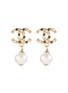 Main View - Click To Enlarge - LANE CRAWFORD VINTAGE ACCESSORIES - Chanel crystal embellished pearl drop earrings