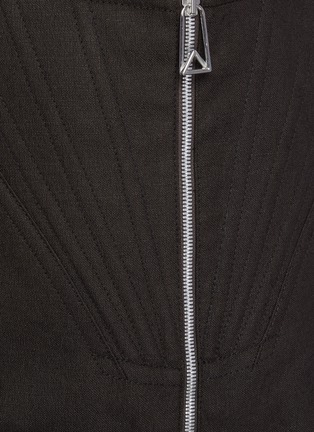  - BOTTEGA VENETA - Front zip sleeveless gather linen jumpsuit