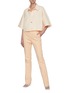 Figure View - Click To Enlarge - BOTTEGA VENETA - Point Collar Loose Fit Crop Cotton Shirt