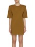 Main View - Click To Enlarge - THE FRANKIE SHOP - 'Sean' Padded Shoulder Crewneck T-shirt Dress