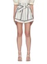 Main View - Click To Enlarge - ACLER - 'Kingsway' Belted Diamond Grid Stripe Shorts