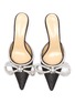 Detail View - Click To Enlarge - MACH & MACH - Rhinestone Embellished Double Bow Glitter Point Toe Heeled Mules