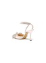  - MACH & MACH - Rhinestone embellished double bow ankle wrap point toe glitter pumps