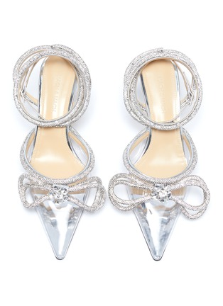 Detail View - Click To Enlarge - MACH & MACH - Crystal Embellished Double Bow PVC Pumps