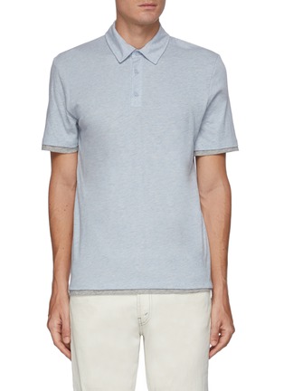 Main View - Click To Enlarge - VINCE - Double layer gradient polo shirt