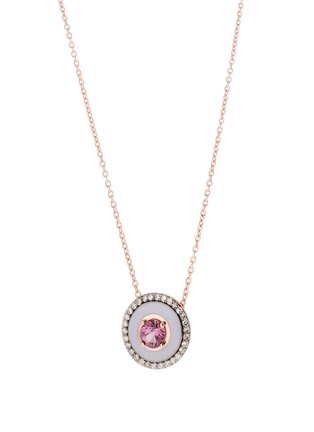 Main View - Click To Enlarge - SELIM MOUZANNAR - Mina' diamond tourmaline 18k rose gold enamel necklace