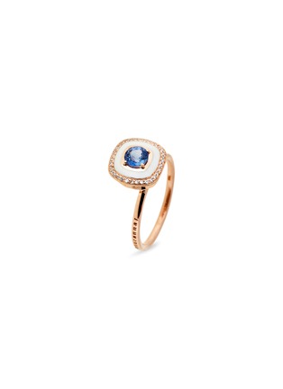 Main View - Click To Enlarge - SELIM MOUZANNAR - Mina' diamond sapphire 18k rose gold enamel ring