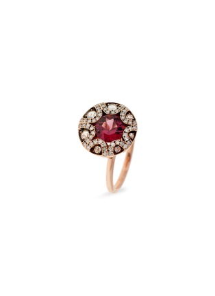 Main View - Click To Enlarge - SELIM MOUZANNAR - Mille et une nuits' diamond rhodolite 18k rose gold ring
