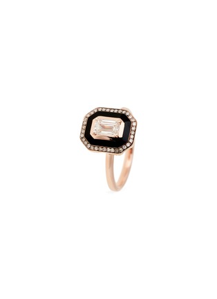 Main View - Click To Enlarge - SELIM MOUZANNAR - Mina' diamond 18k rose gold enamel ring