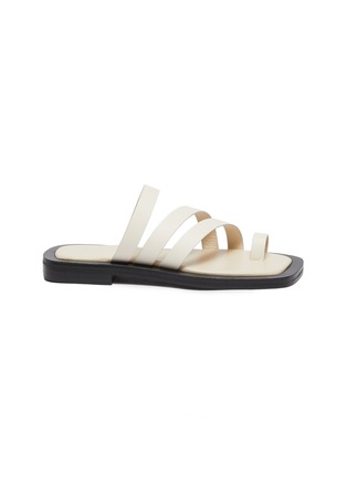 Main View - Click To Enlarge - A.EMERY - Liam' Triple Strap Toe Ring Leather Flat Sandals